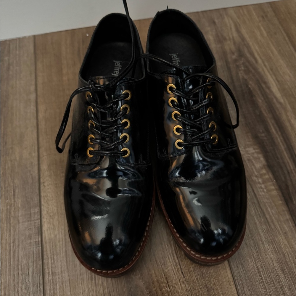 Jeffrey Campbell Black Patent Leather Oxfords